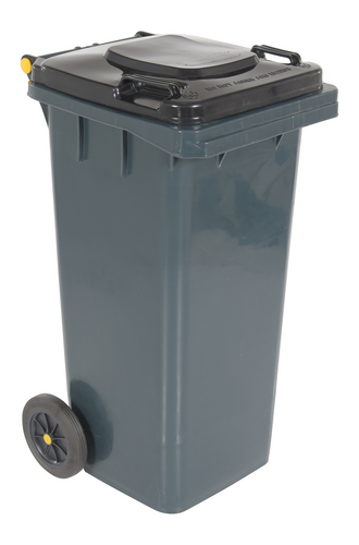 High Density Polyethylene 32 Gallon Trash Can Gray
